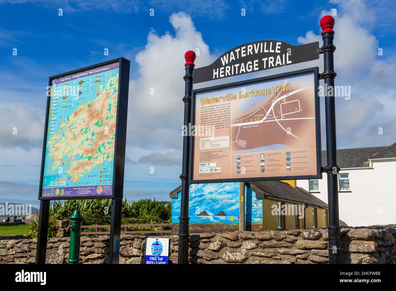 Heritage Trail, Waterville Town, County Kerry, Irlanda Foto Stock