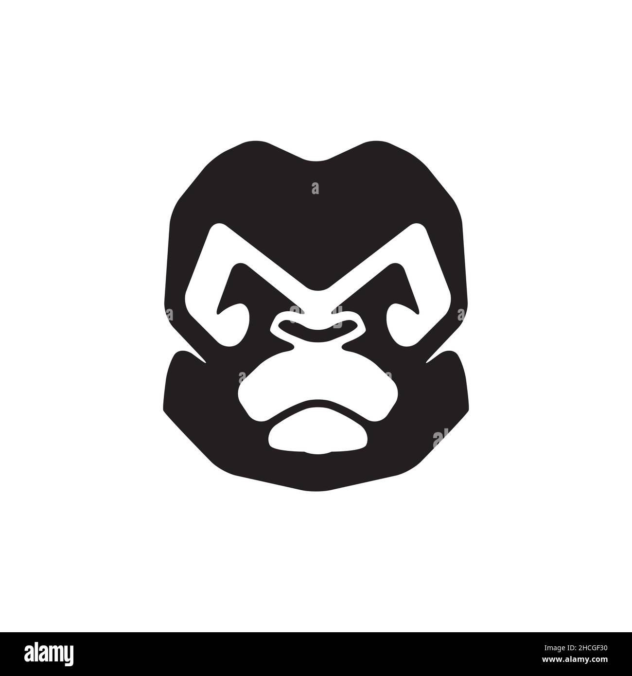 faccia vecchio gorilla nero logo design vettore grafico simbolo icona segno illustrazione idea creativa Illustrazione Vettoriale