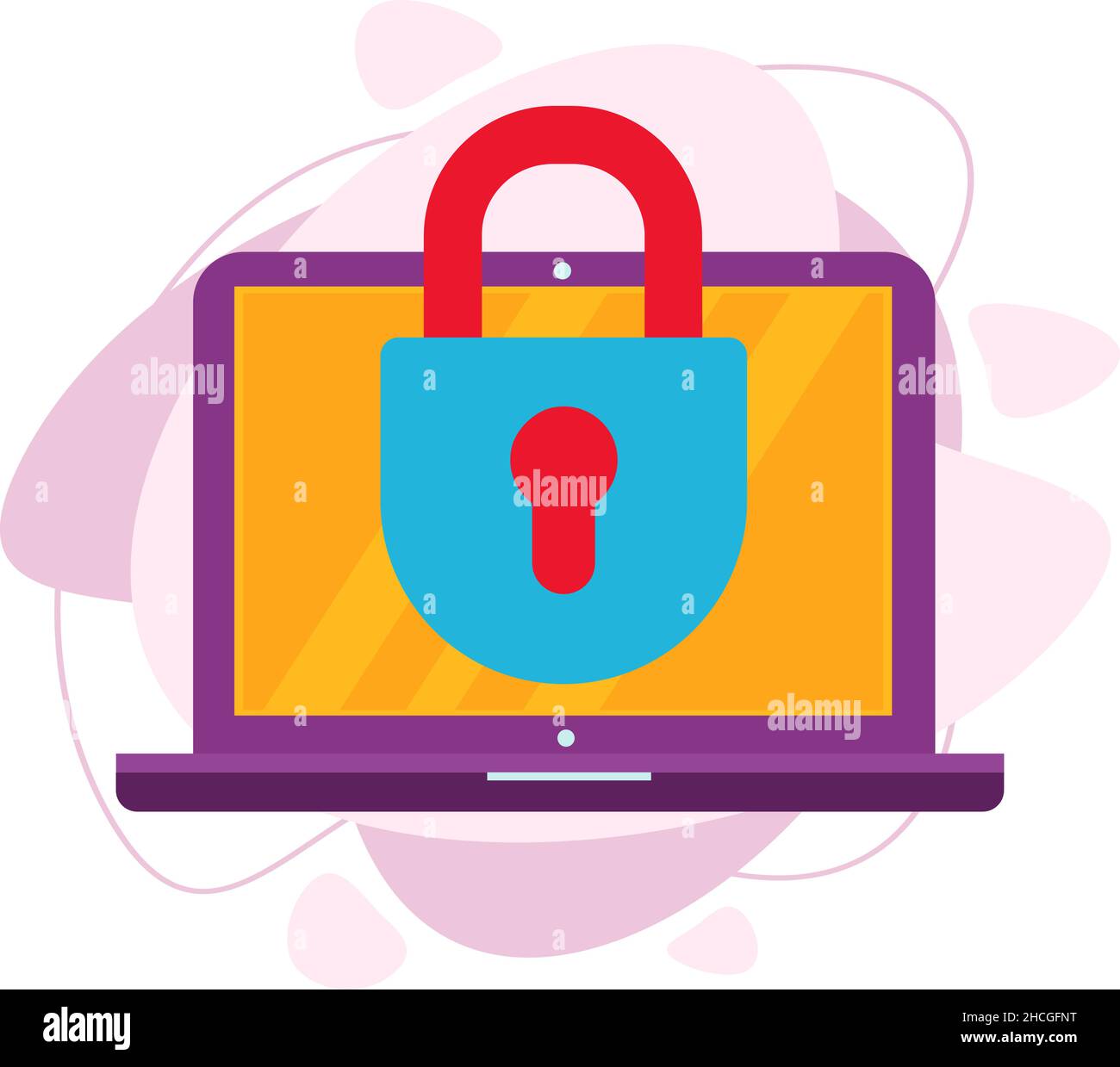 Il concetto di protezione, privacy, dati personali, servizio di sicurezza. Illustrazione Vettoriale