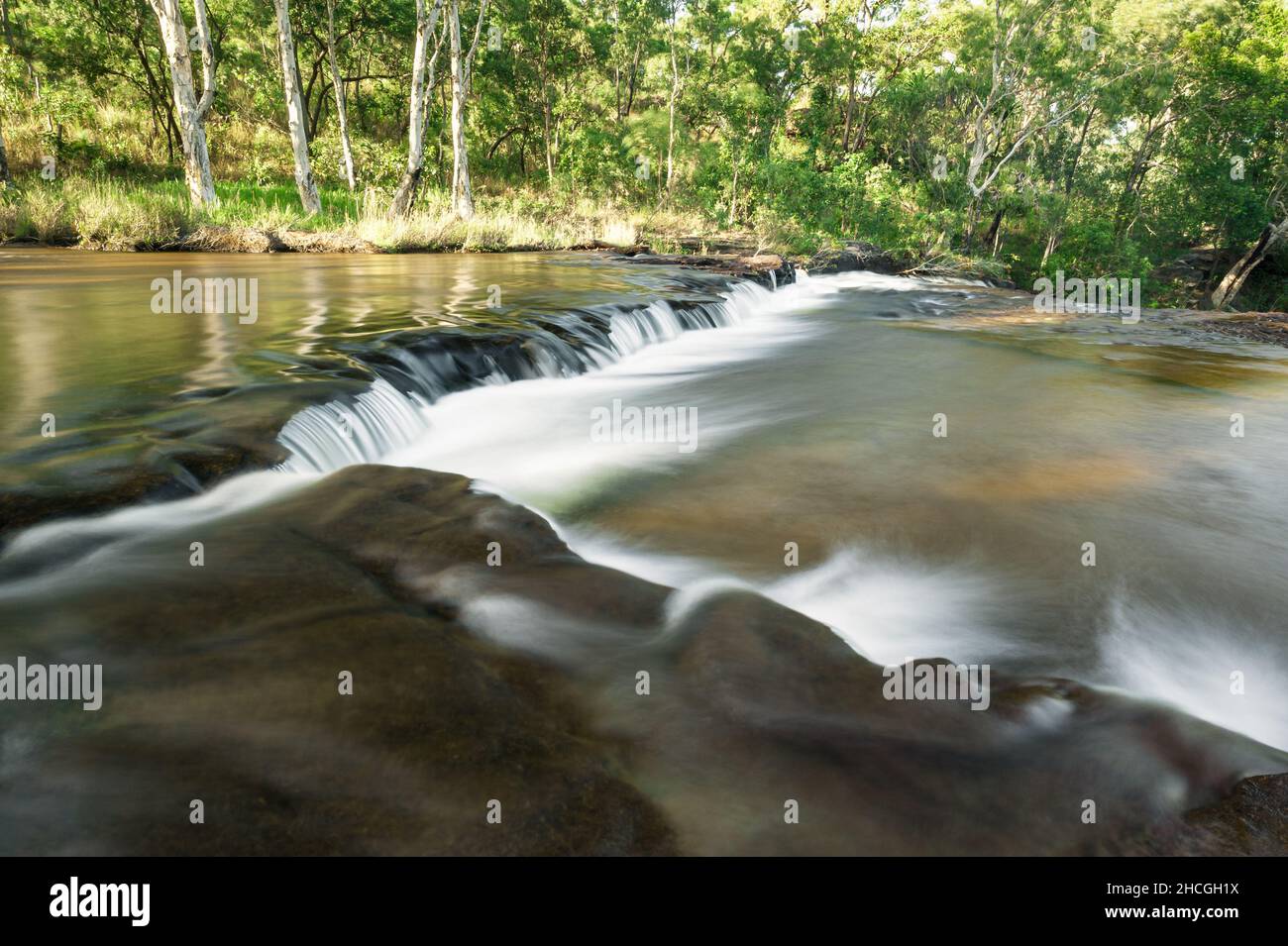 Isabella Falls nel bosco di Savannah di Cape York. Foto Stock