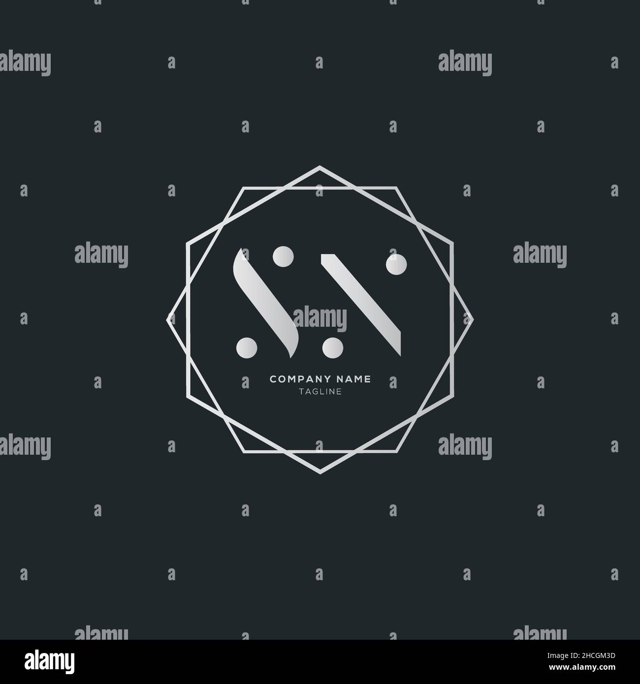 Unico moderno SN lettera Business Logo Design Alphabet icona Vector Symbol. Elegante e creativo modello con logo SN. Illustrazione Vettoriale