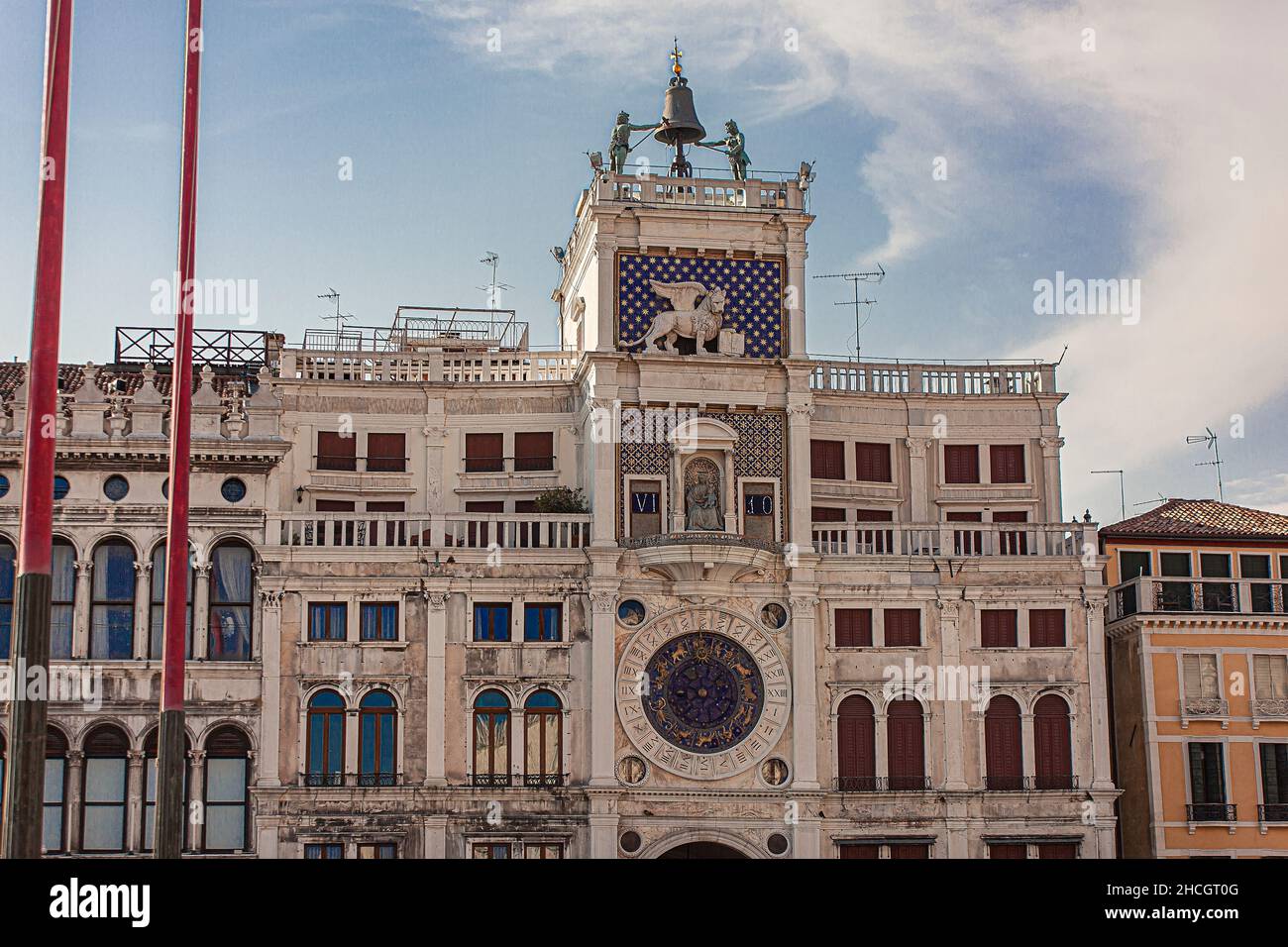 Particolare della Torre dell'Orologio a Venezia, in Italia un esempio di architettura rinascimentale Foto Stock