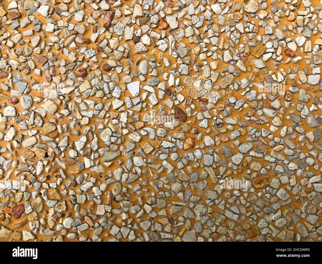 Pietre di ciottoli pavimento trama sfondo Foto Stock