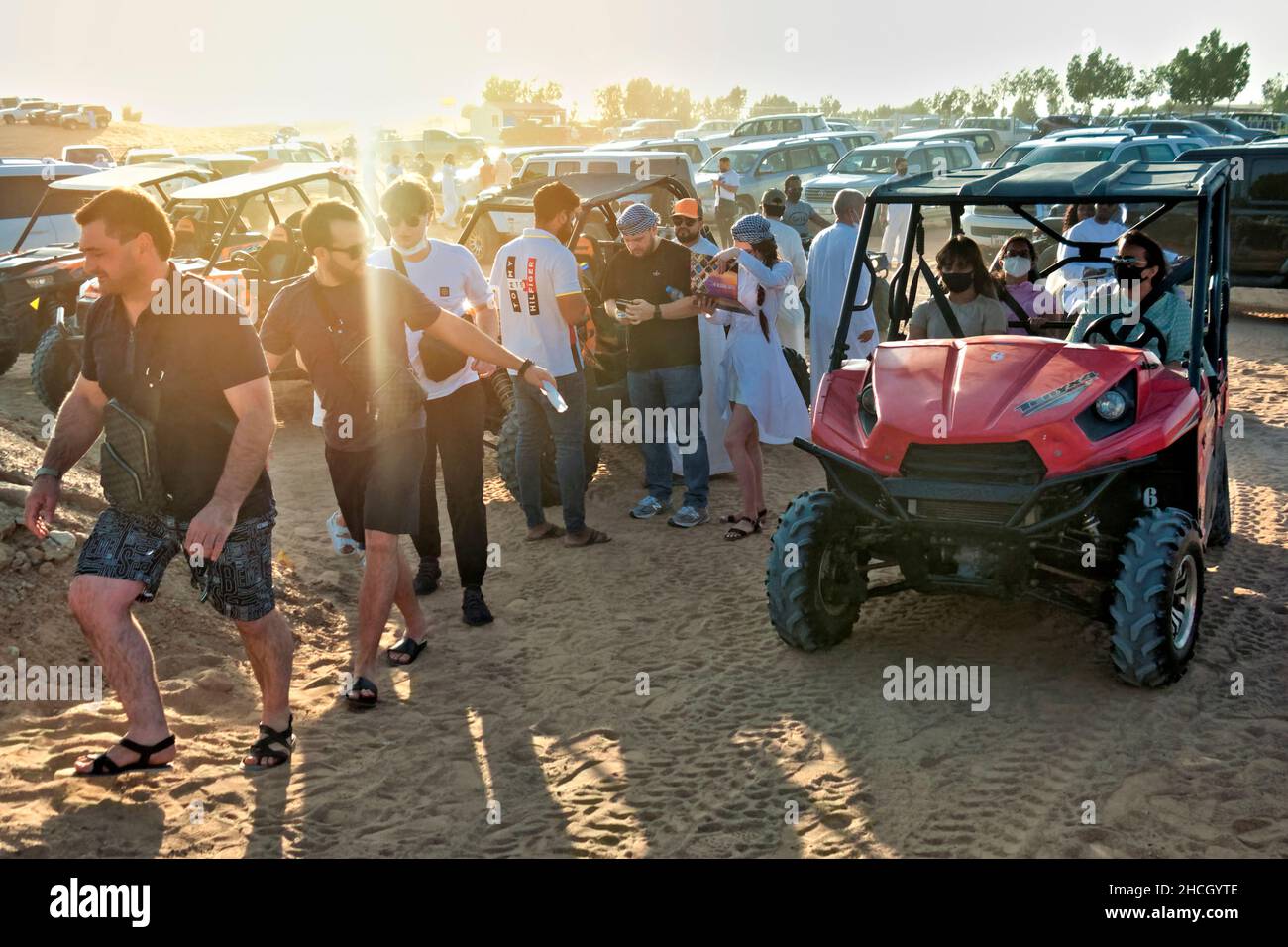 ar safari nel deserto, Dubai, Emirati Arabi Uniti, Medio Oriente, Foto Stock