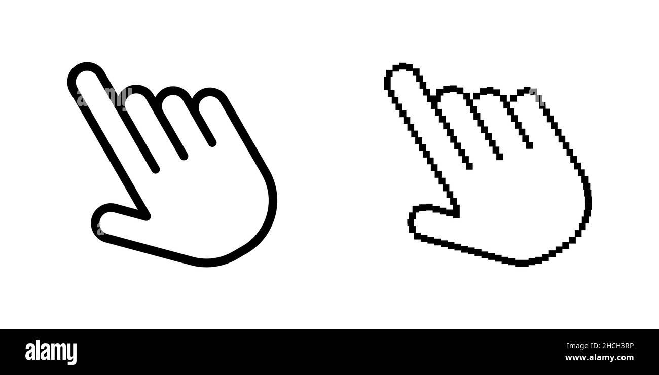 Icona cursore simbolo set disegno semplice Illustrazione Vettoriale
