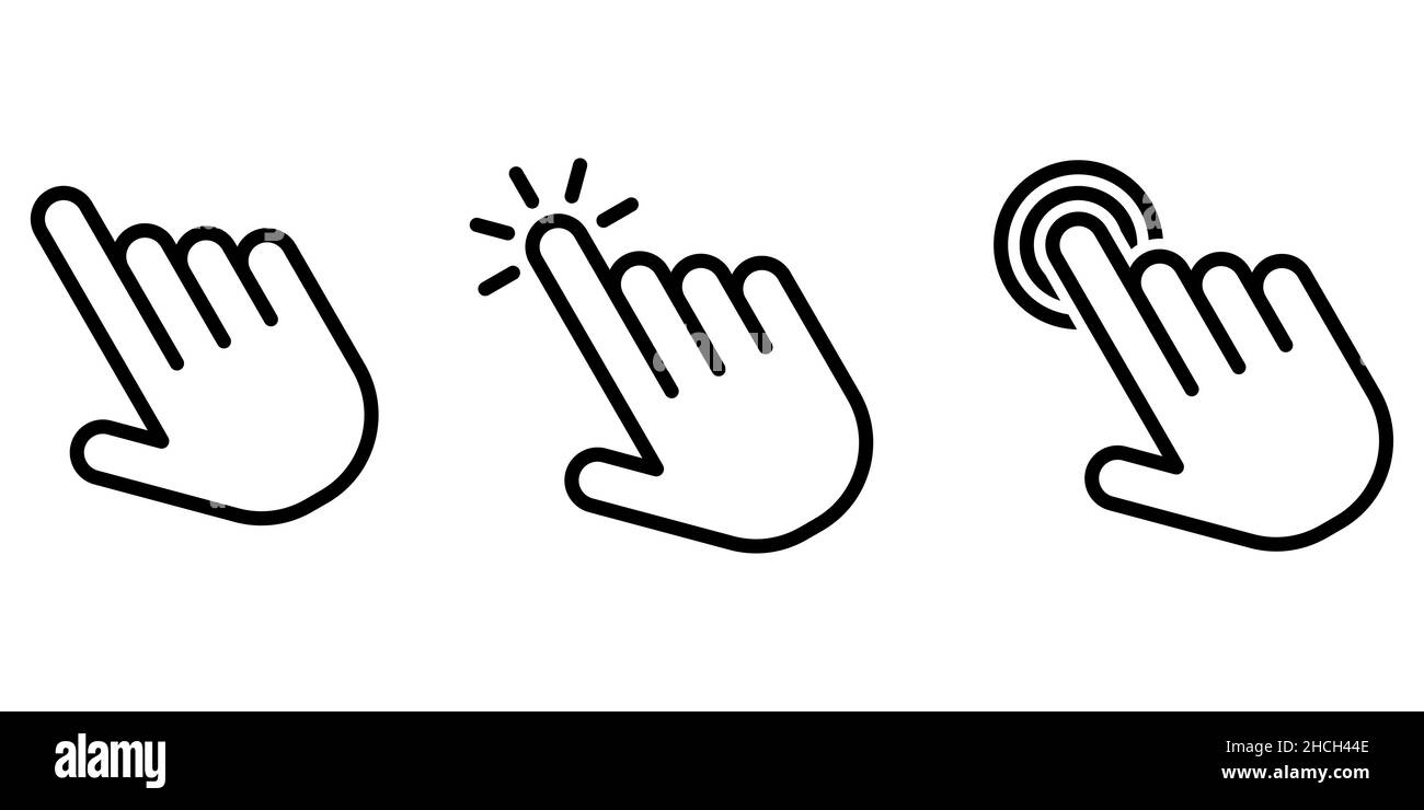 Icona cursore simbolo set disegno semplice Illustrazione Vettoriale