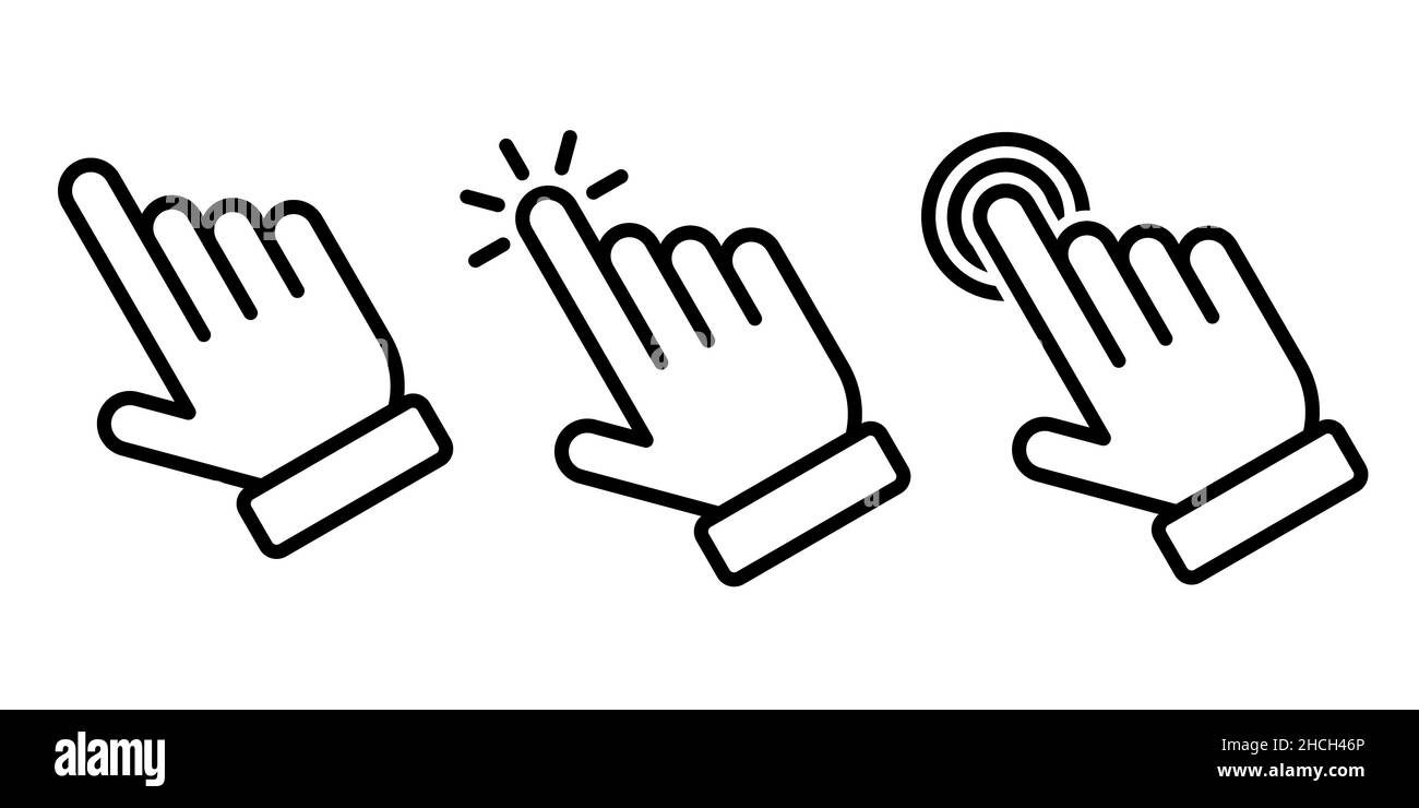 Icona cursore simbolo set disegno semplice Illustrazione Vettoriale