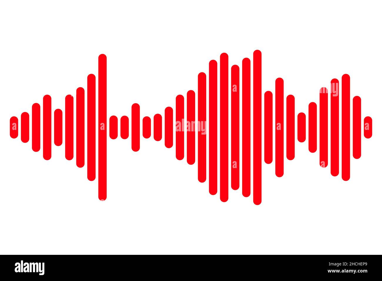 Equalizzatore suono musicale onda isolata su sfondo bianco. Illustrazione vettoriale. Illustrazione Vettoriale