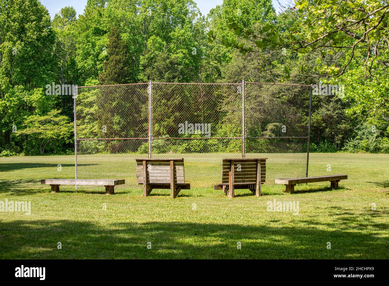 Strutture per il gioco di palla di gruppo presso la Twin Knobs Recreation Area, Kentucky Foto Stock