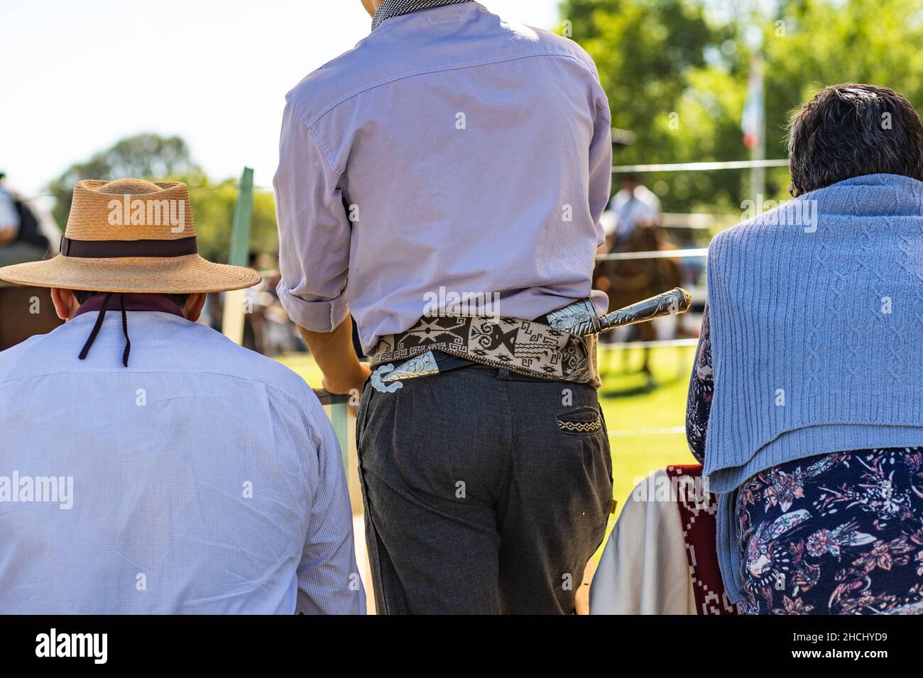 Sport della cultura argentina. Dressage di cavalli. Gaucho - Doma. Foto Stock