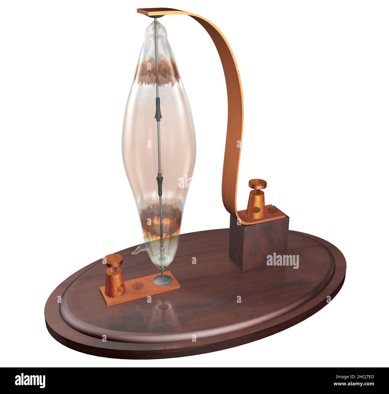 3D rappresentazione illustrazione di un prototipo di lampadina progettato e costruito da Sir Joseph Wilson Swan brevettato in Inghilterra 1878. Foto Stock