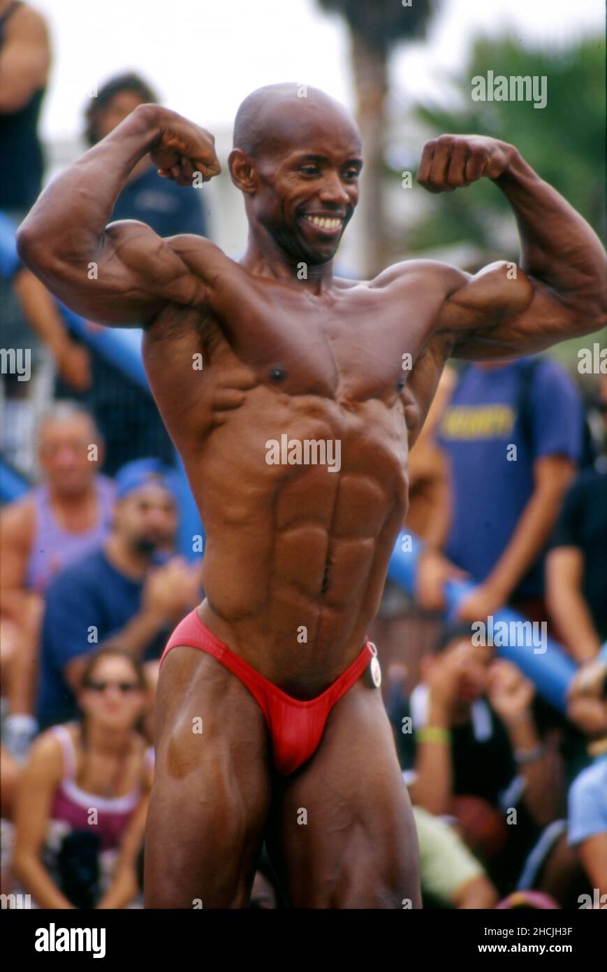 Concorso di bodybuilding Venice Beach, CA Foto Stock