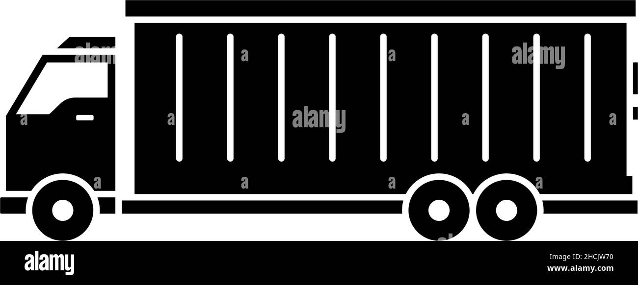 Illustrazione isolata del vettore del modello di disegno icona del carrello container Illustrazione Vettoriale