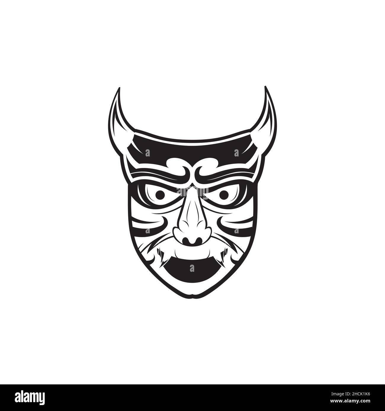 samurai shogun maschera nero logo design vettore grafico simbolo icona  segno illustrazione idea creativa Immagine e Vettoriale - Alamy