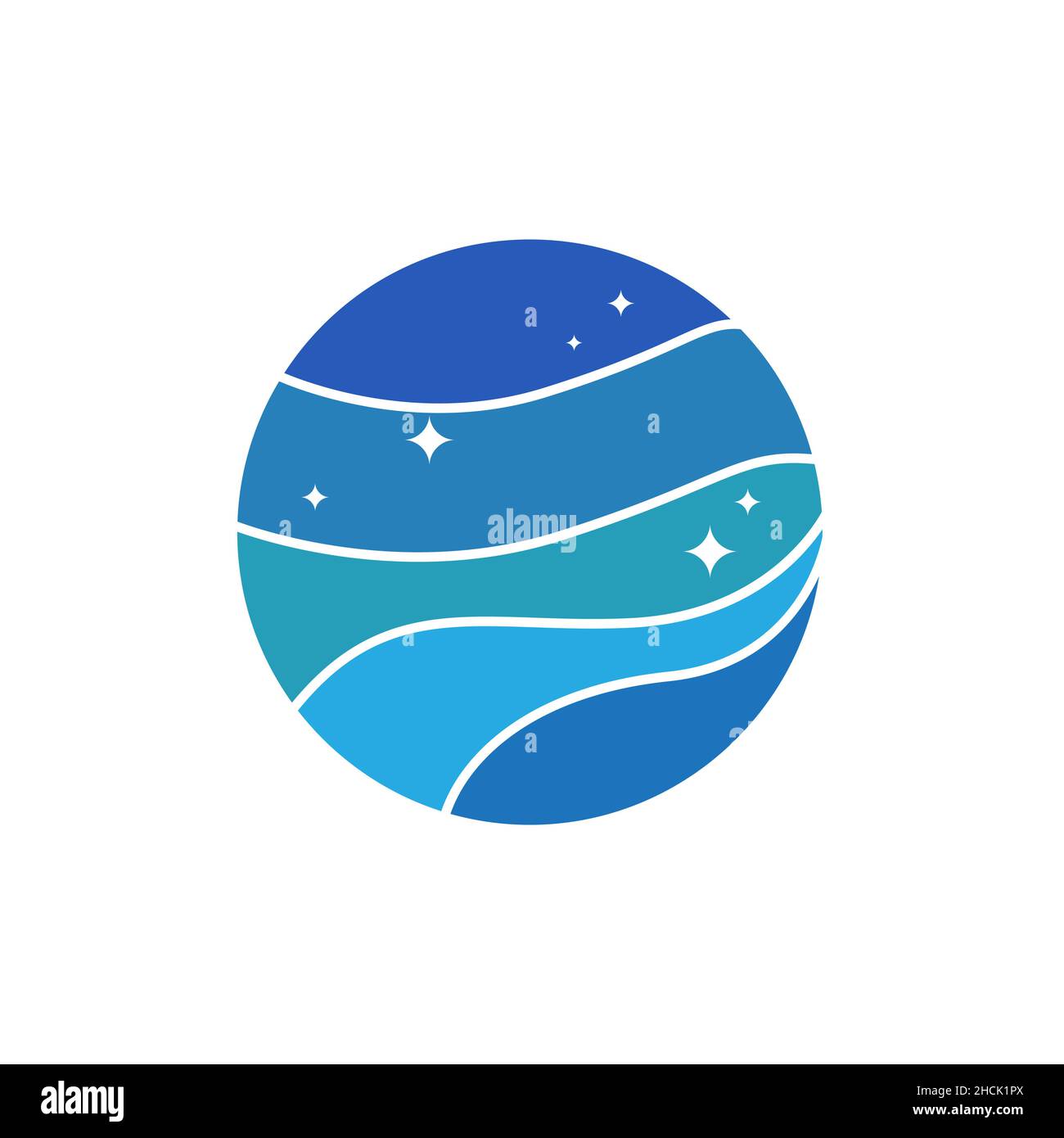 cerchio colorato blu cieli logo design vettore grafico simbolo icona segno illustrazione idea creativa Illustrazione Vettoriale