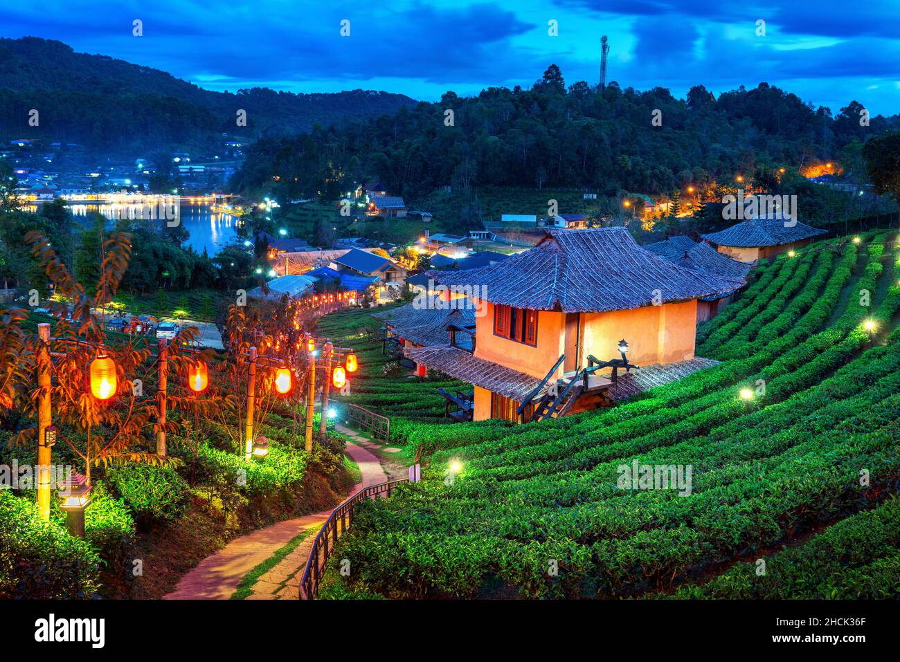Ban Rak villaggio tailandese nella provincia di Mae Hong Son, Thailandia. Foto Stock