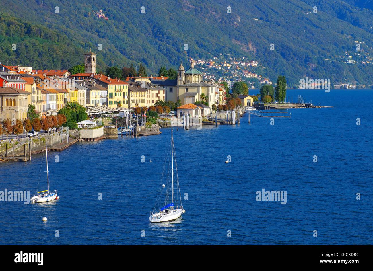Lago maggiore nel nord Italia Foto Stock