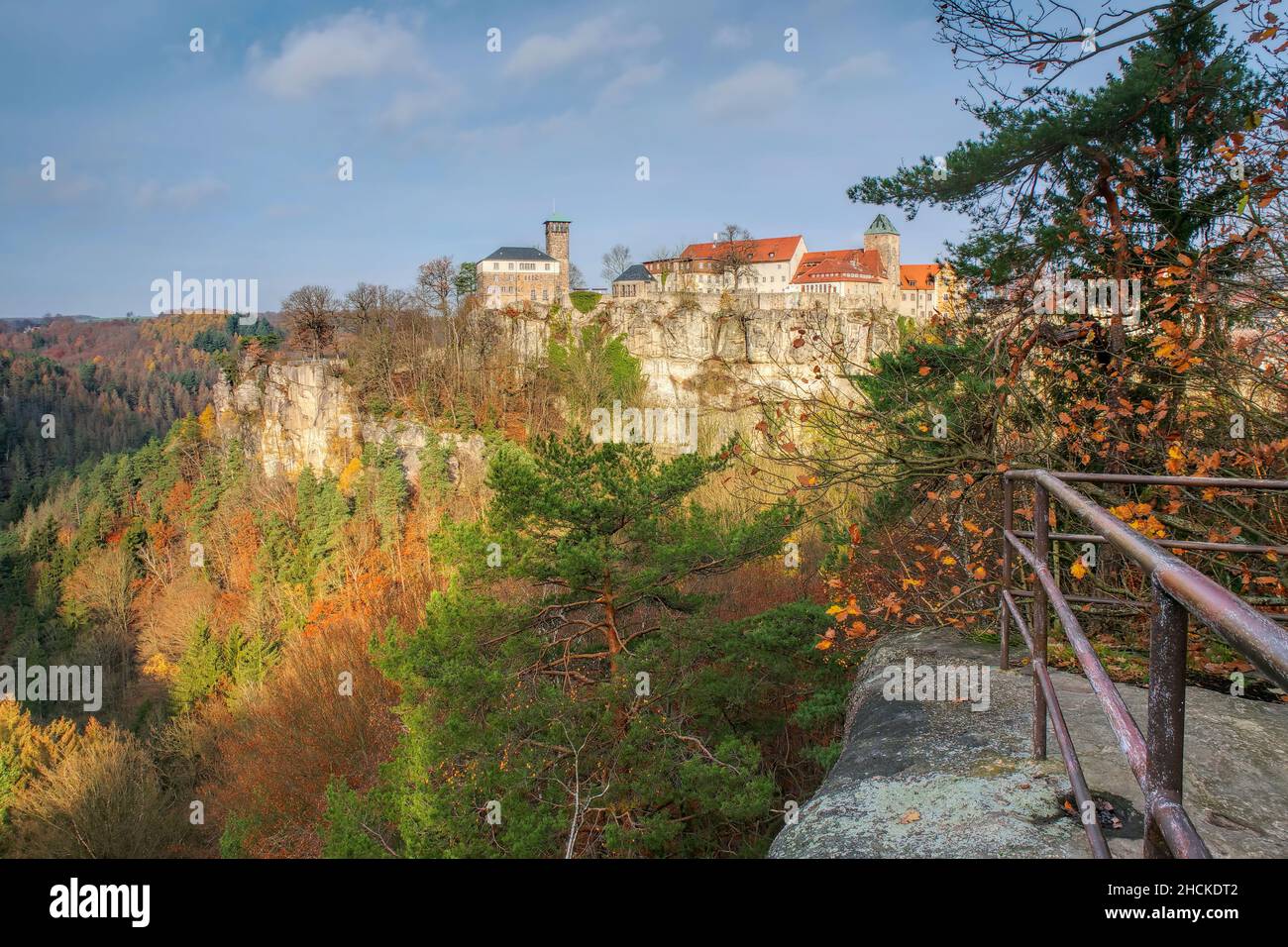 Castello Hohnstein in Elba montagne di arenaria in autunno Foto Stock