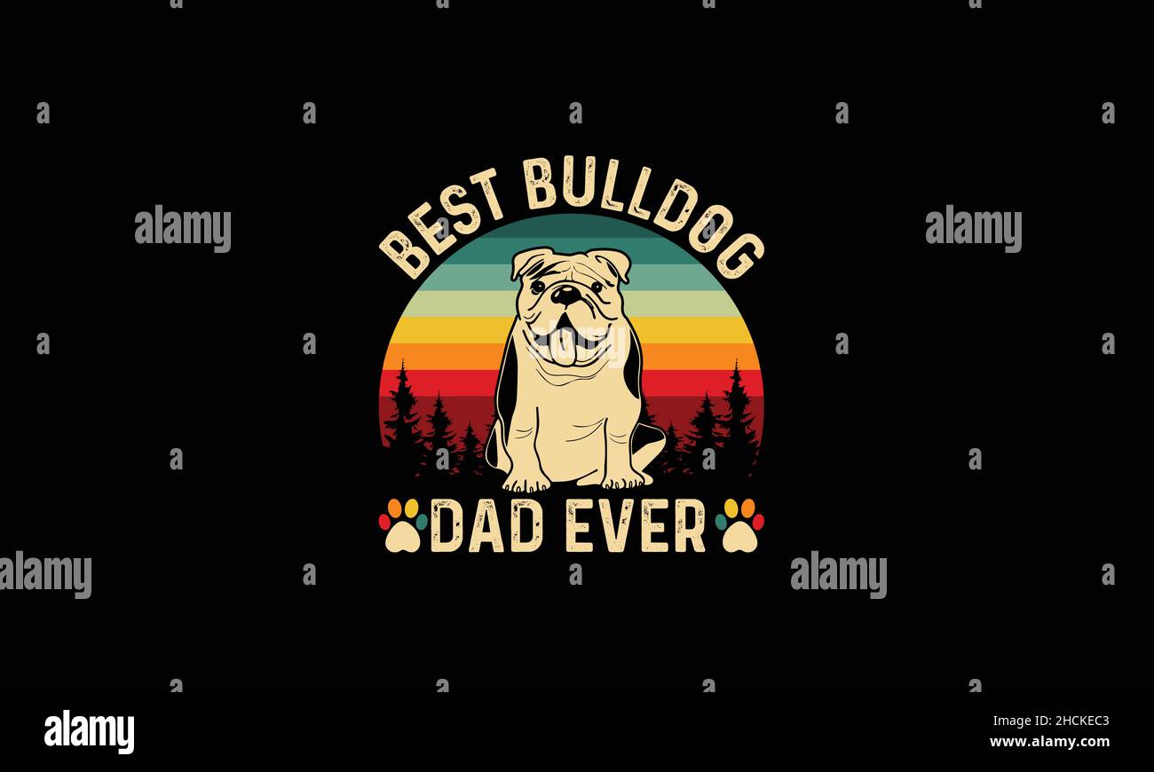 miglior cane papà mai cani t-shirt testo modello vettoriale Illustrazione Vettoriale