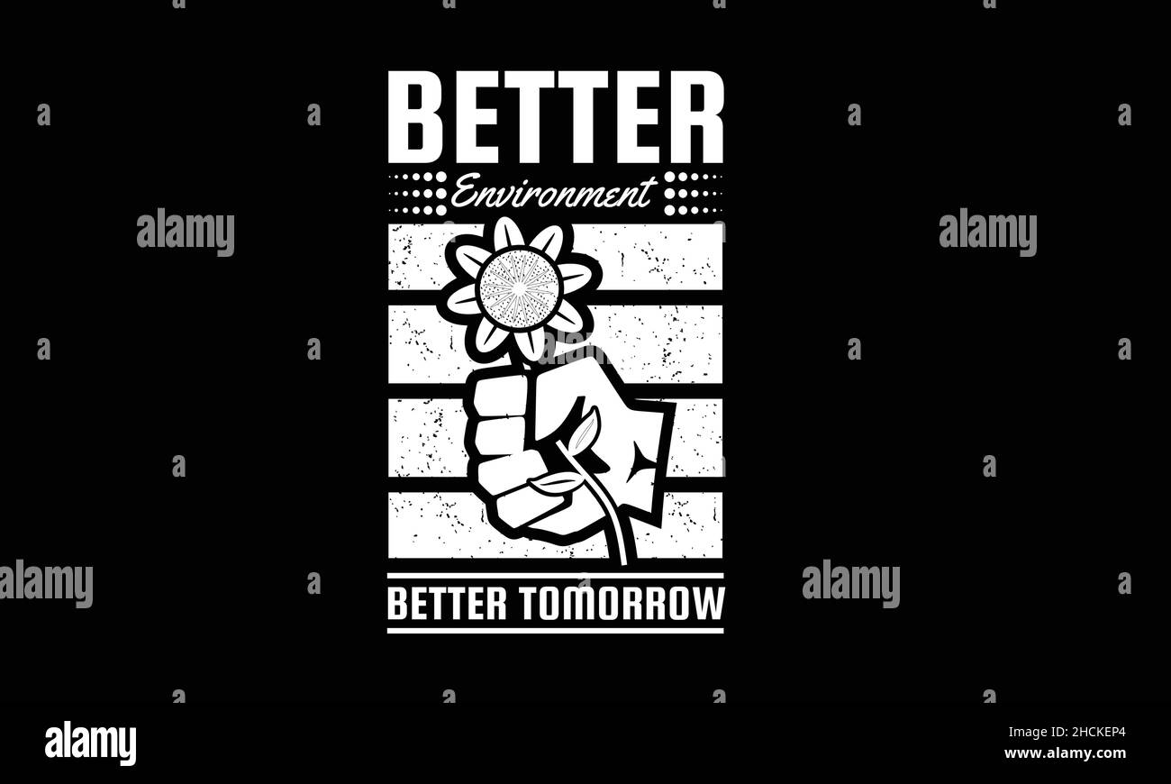 migliore ambiente meglio domani mano che tiene fiore terra giorno monogramma testo modello vettoriale Illustrazione Vettoriale