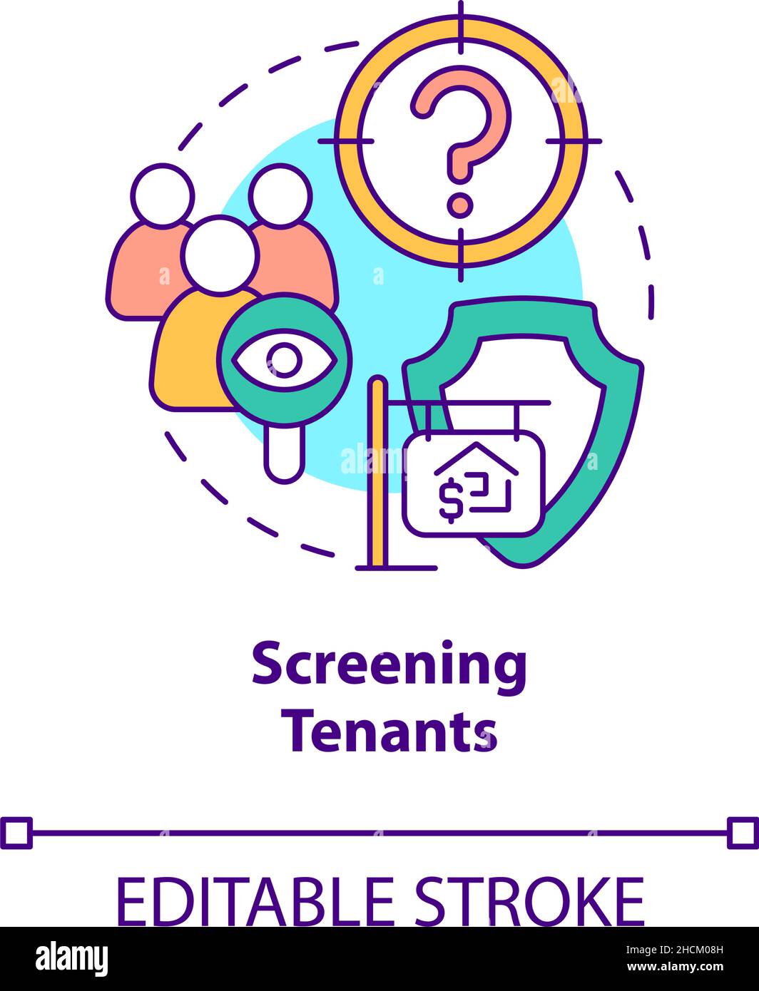 Icona del concetto di tenant di screening Illustrazione Vettoriale