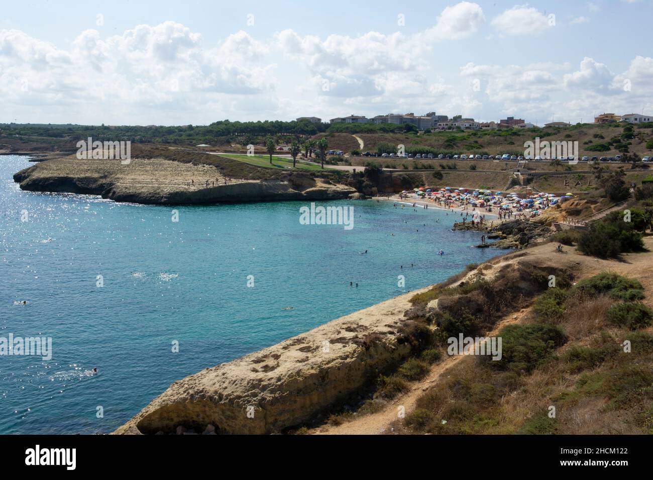Europa, Italia, Sardegna, Porto Torres, Balai spiaggia e parco Foto Stock
