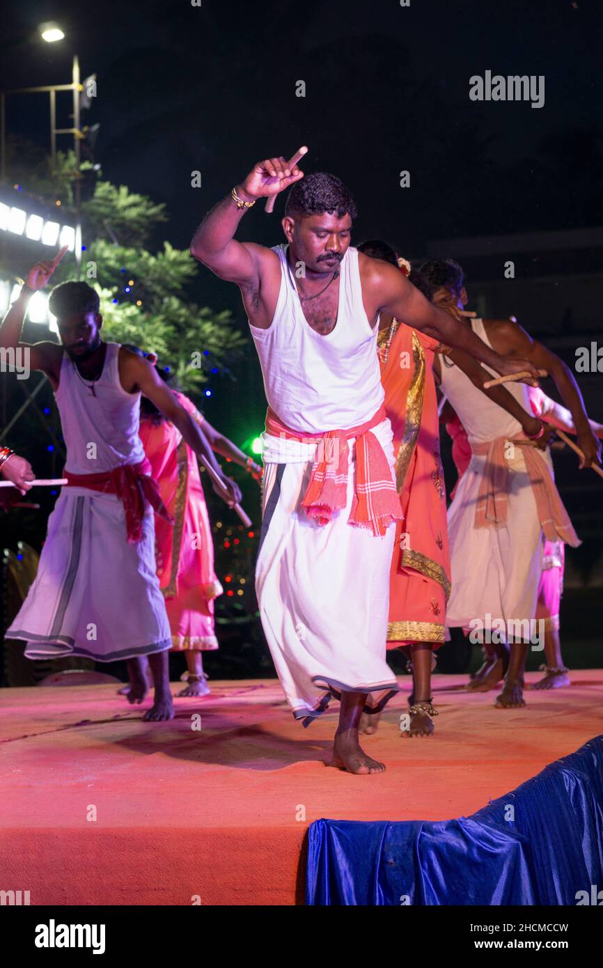 Ballerini tradizionali, Kovalam. Foto Stock