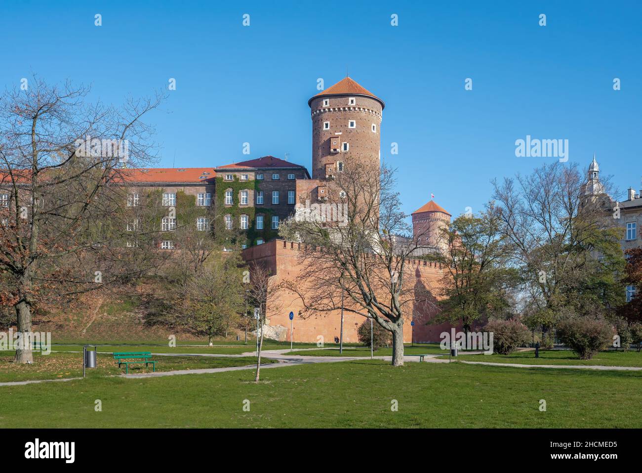 Castello di Wawel e Torre Sandomierska - Cracovia, Polonia Foto Stock