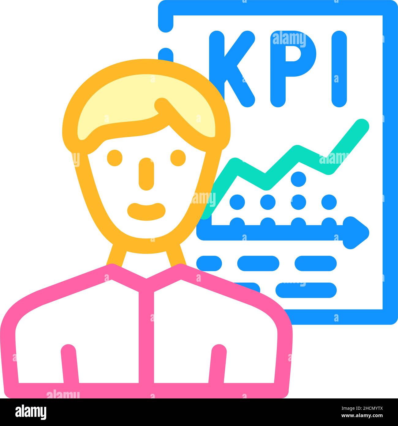 illustrazione vettoriale dell'icona a colori del venditore kpi Illustrazione Vettoriale