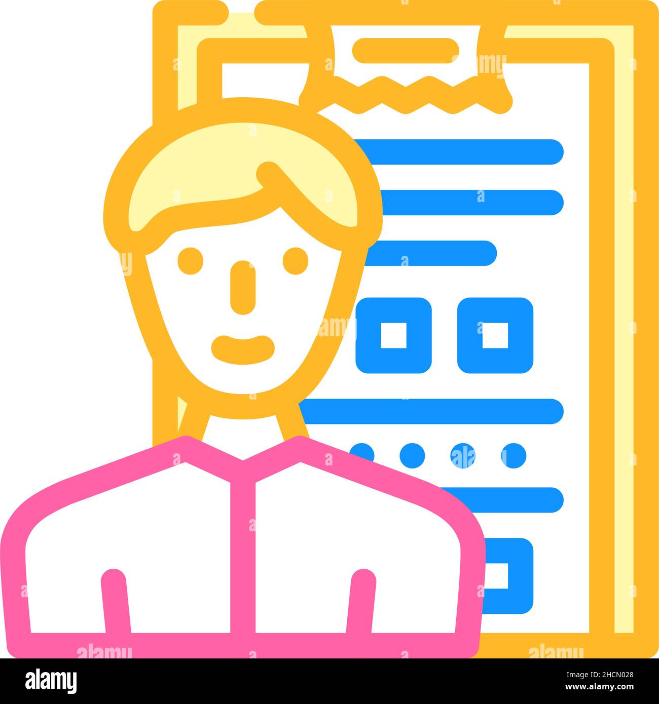 immagine vettoriale dell'icona del colore del venditore del sondaggio Illustrazione Vettoriale