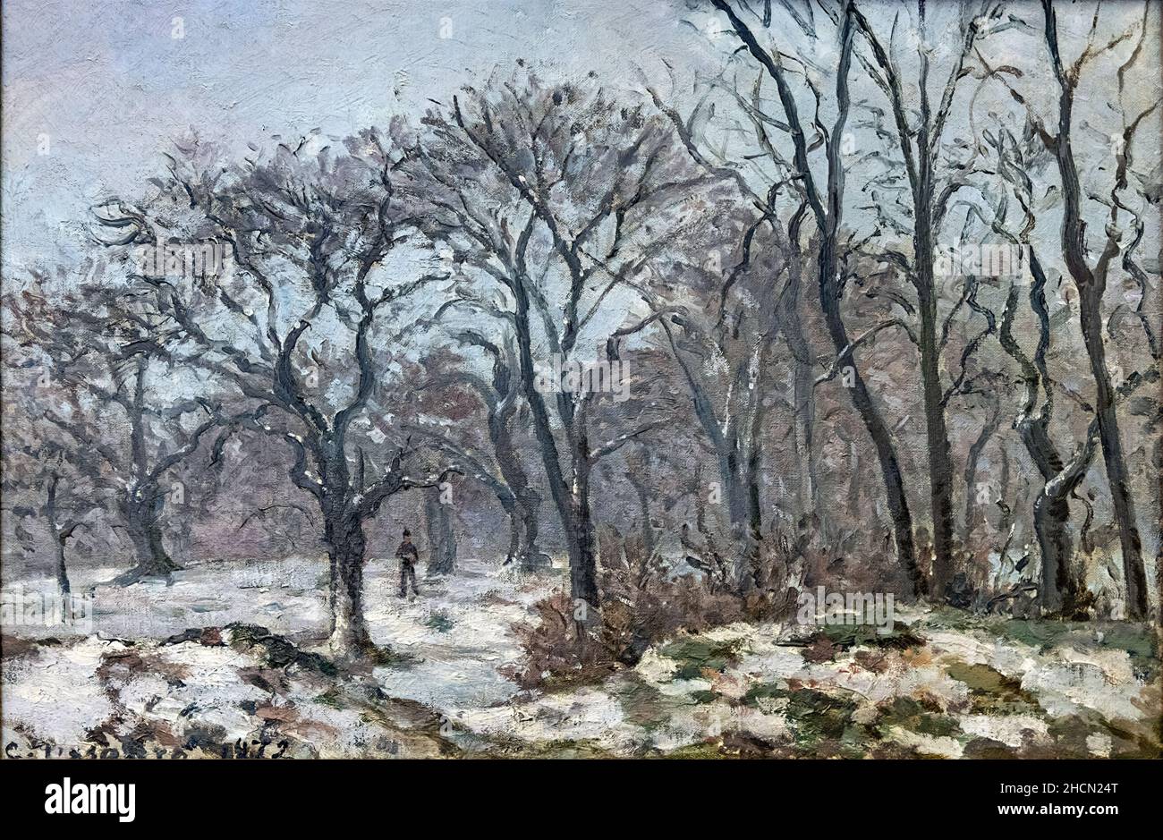I boschi di castagno a Louveciennes dal pittore impressionista/post-impressionista francese Camille Pisarro Foto Stock