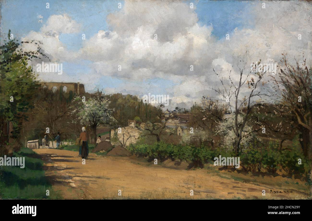 La vista da Louveciennes dal pittore impressionista/post-impressionista francese Camille Pisarro Foto Stock