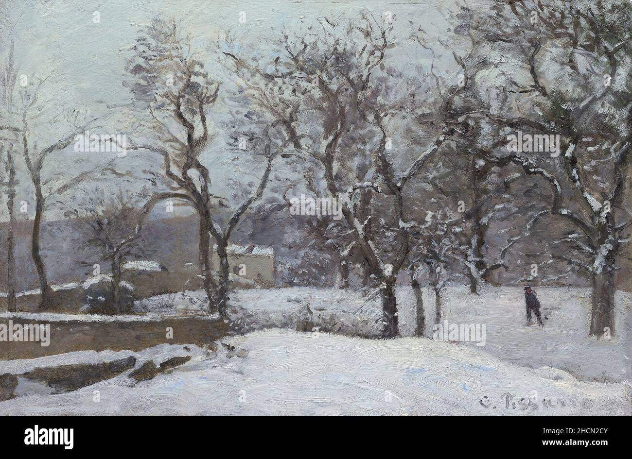 I terreni del Chateau du Pont a Louveciennes dal francese impressionista / pittore post-impressionista Camille Pisarro Foto Stock