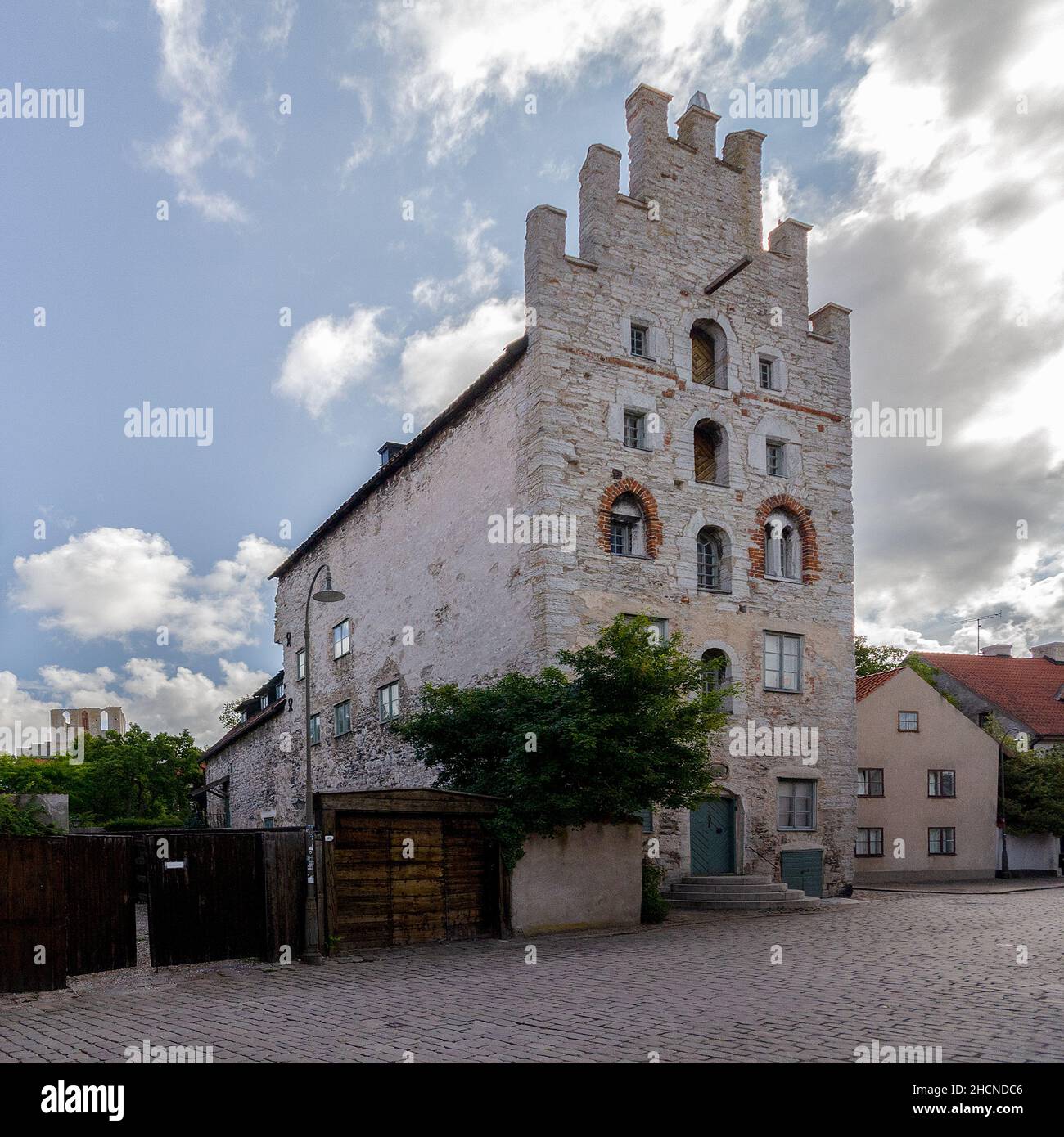 Old Apothecary Shop, (Gamla apoteket, Strandgatan 28), nella pittoresca città medievale di Visby, situata sull'isola di Gotland in Svezia Foto Stock