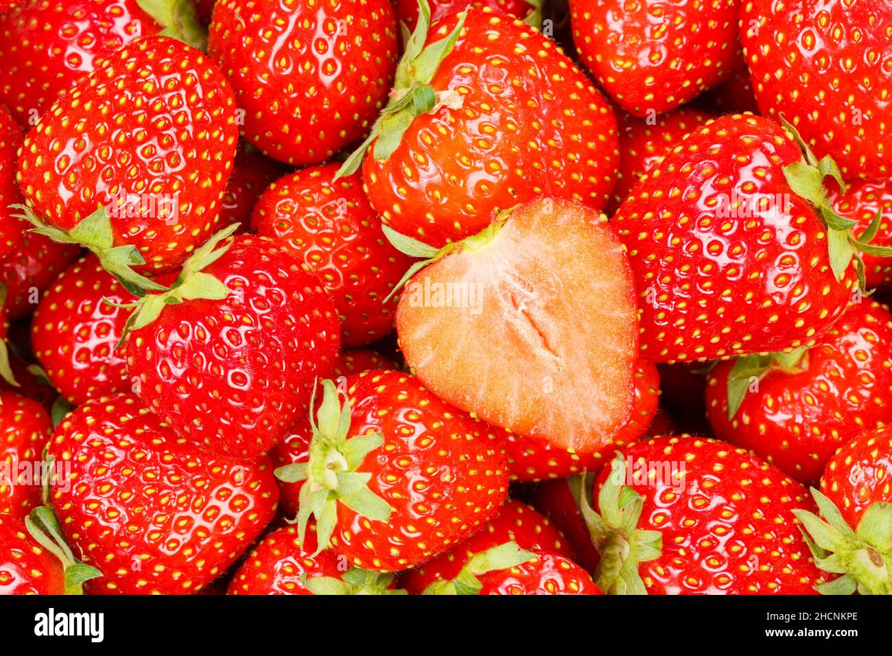 Fragole frutti fragole frutti di fragola da sopra fresco Foto Stock