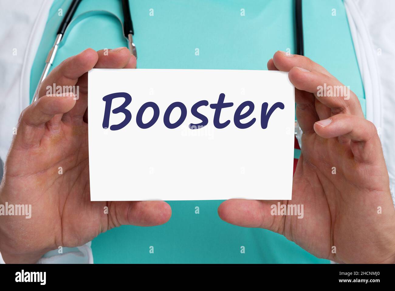 Dose di vaccinazione di richiamo vaccino coronavirus corona virus COVID-19 Covid 19 doctor concept Foto Stock
