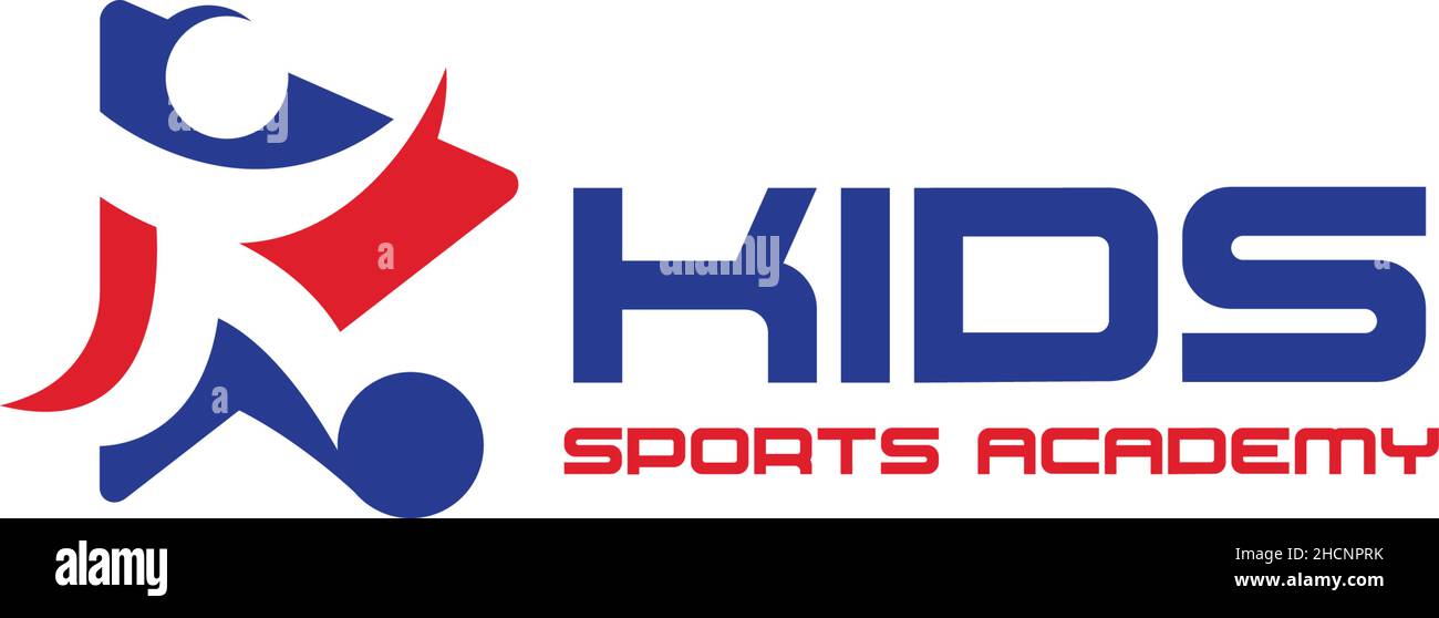 Design semplice BAMBINI SPORT ACADEMY logo design Illustrazione Vettoriale