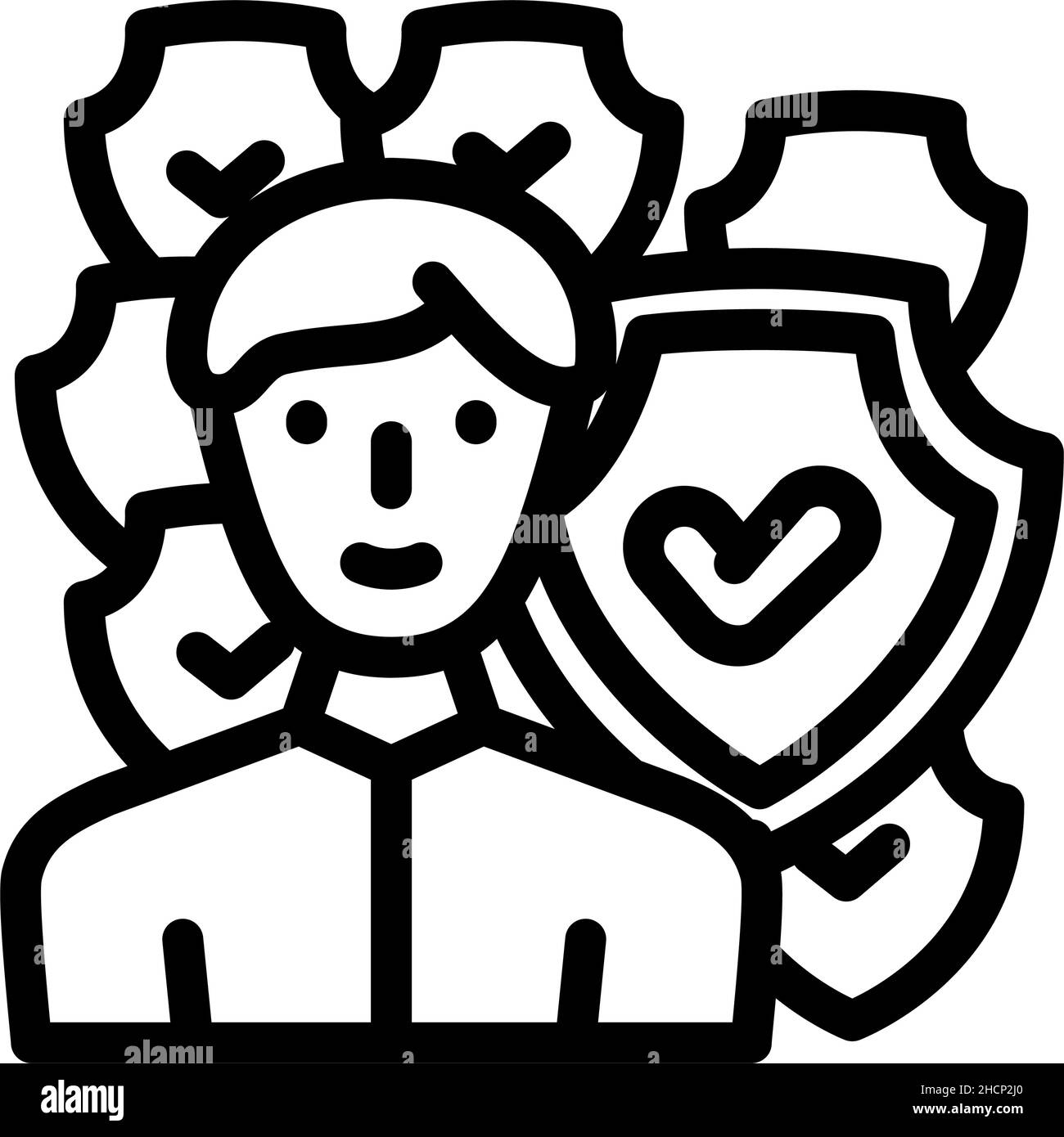 protezione dell'illustrazione del vettore dell'icona della riga dell'accordo Illustrazione Vettoriale