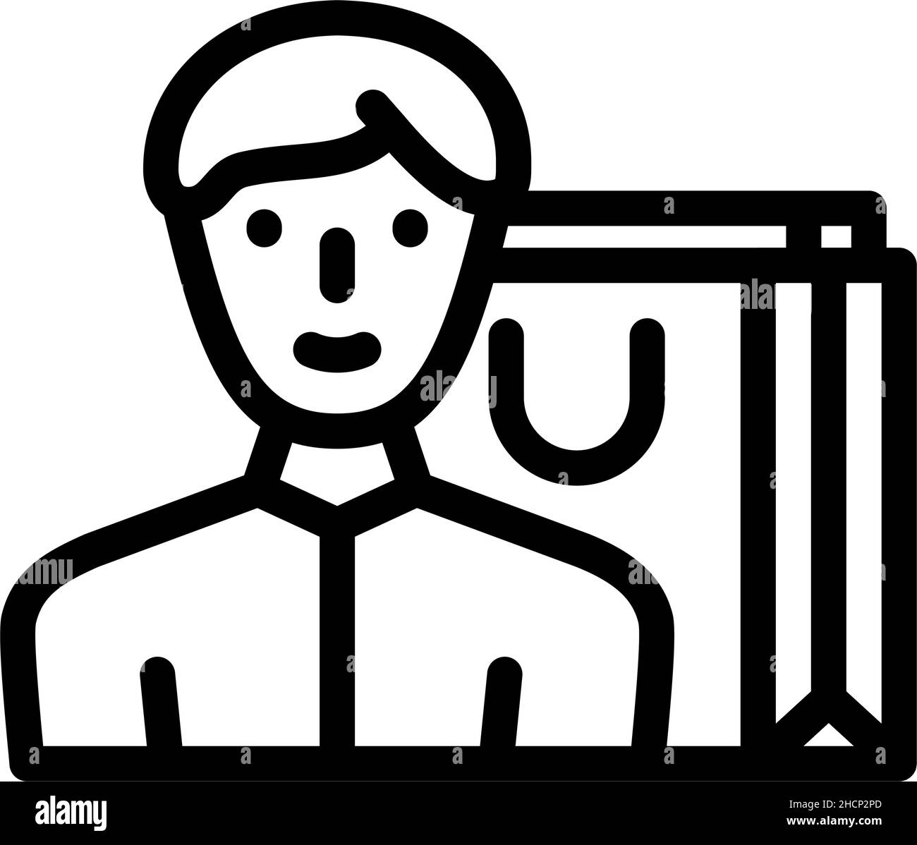 illustrazione vettoriale dell'icona della linea della shopping bag Illustrazione Vettoriale