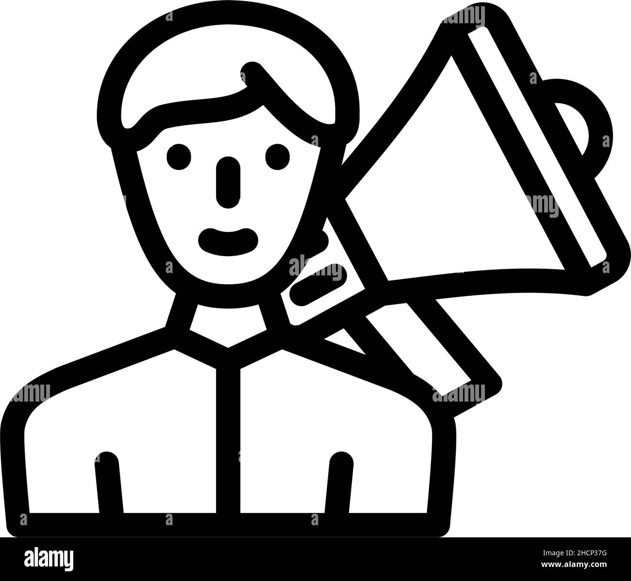 megaphone pubblicità occupazione linea icona vettore illustrazione Illustrazione Vettoriale
