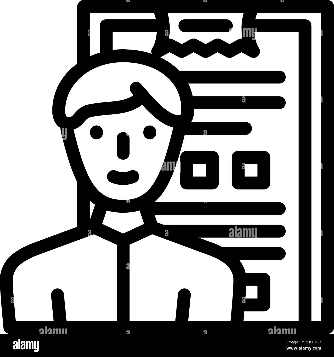 illustrazione vettoriale dell'icona della linea del venditore del sondaggio Illustrazione Vettoriale