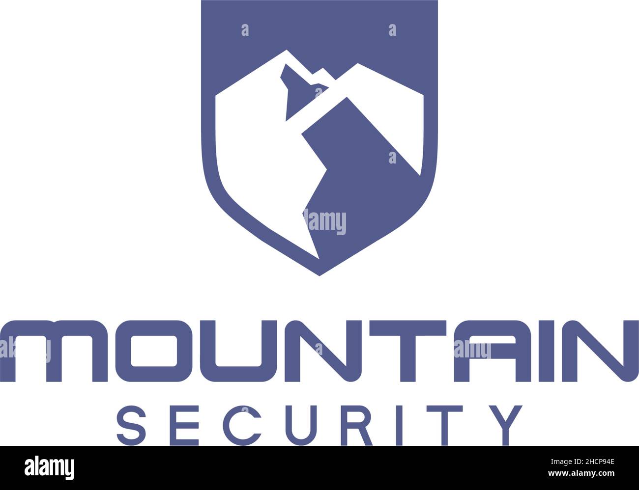 Logo di SICUREZZA Silhouette MOUNTAIN Illustrazione Vettoriale