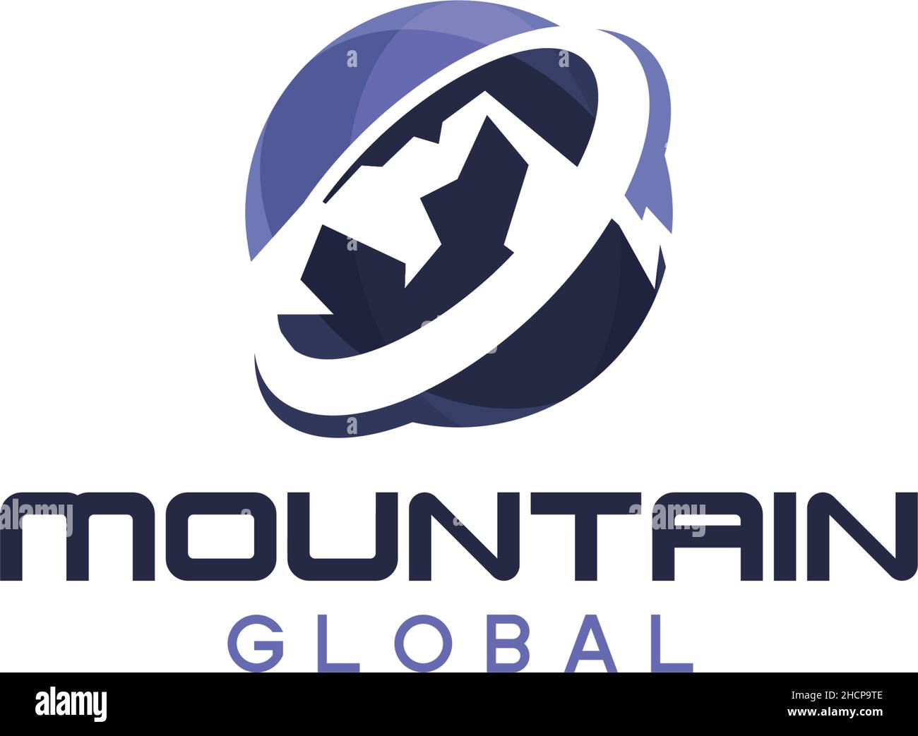 Design moderno MOUNTAIN GLOBAL logo design Illustrazione Vettoriale