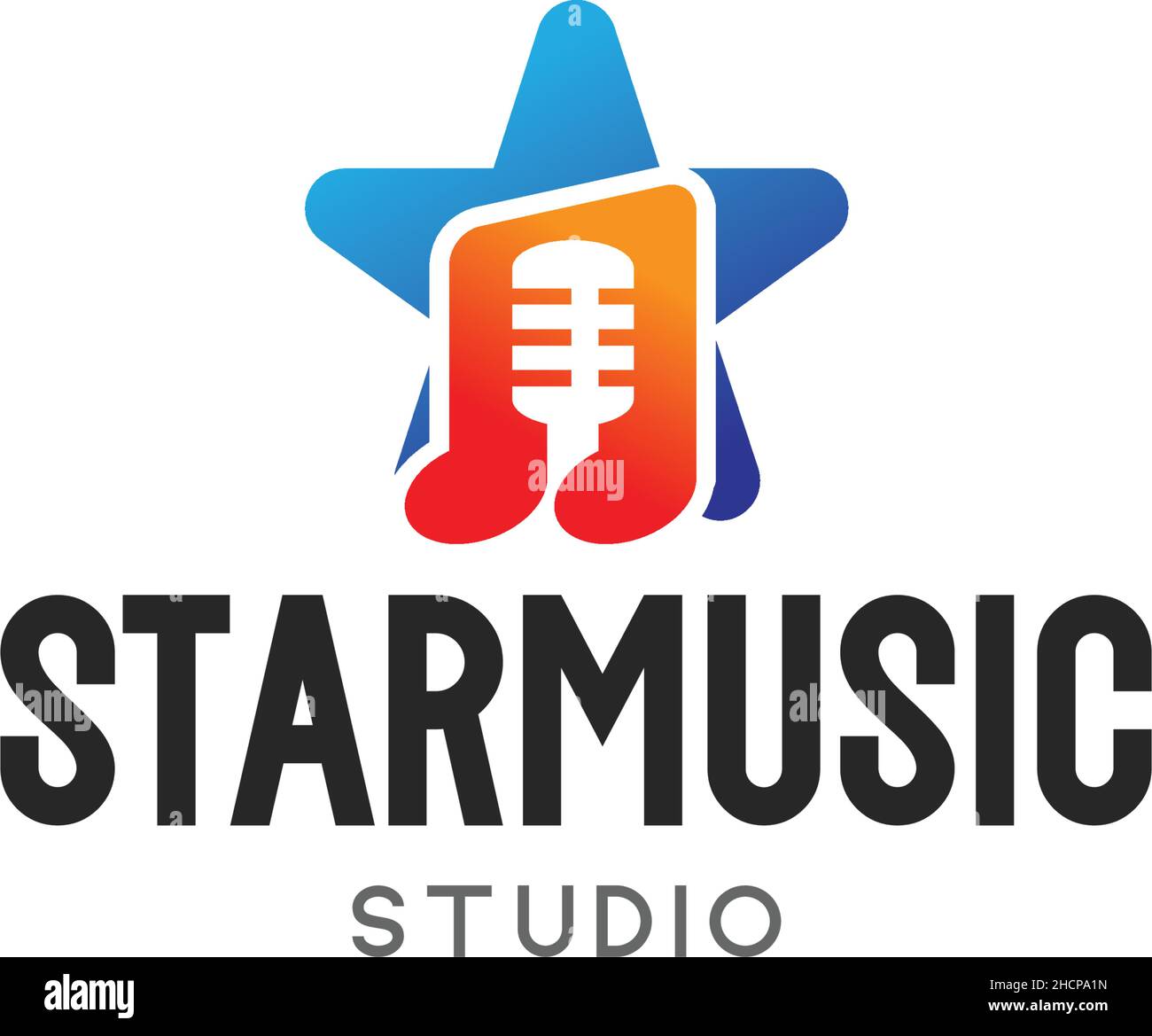 Design moderno e colorato con logo vocale STARMUSIC STUDIO Illustrazione Vettoriale