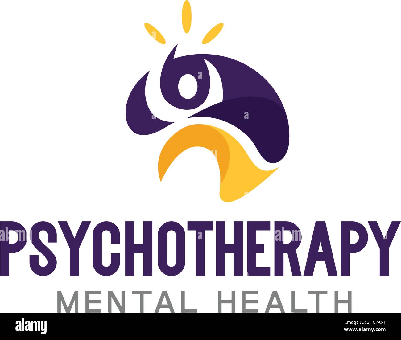 Moderno e colorato PSYCHOTHERAPY salute logo design Illustrazione Vettoriale