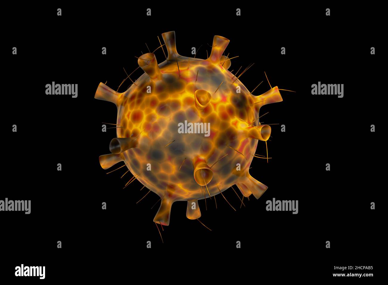 Omicron variante di coronavirus digitalizzazione generata su sfondo nero.la variante B.1.1.529 è stata riportata per la prima volta all'OMS dal Sudafrica il 24 novembre. Foto Stock