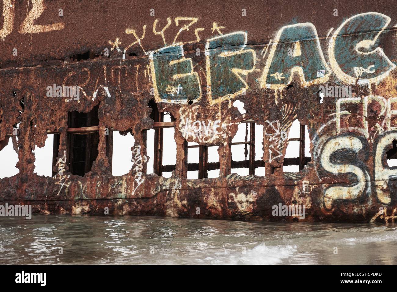 Il naufragio di Dimitrios sulla spiaggia di Valtaki Foto Stock
