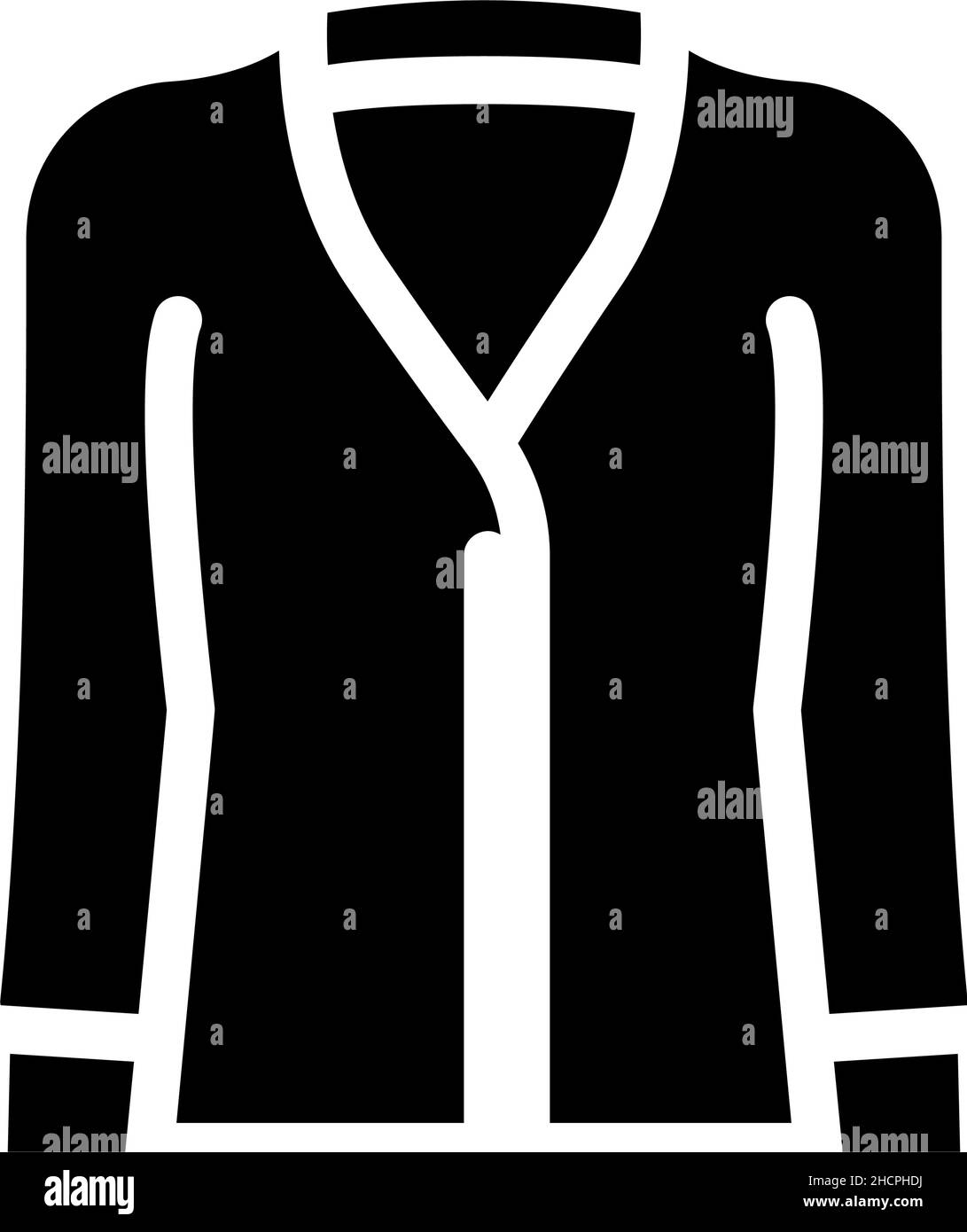 cardigans abbigliamento glifo icona vettore illustrazione Illustrazione Vettoriale