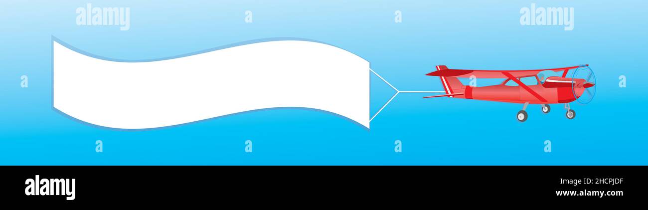 Red aeroplan con banner. Illustrazione vettoriale. EPS10. Illustrazione Vettoriale