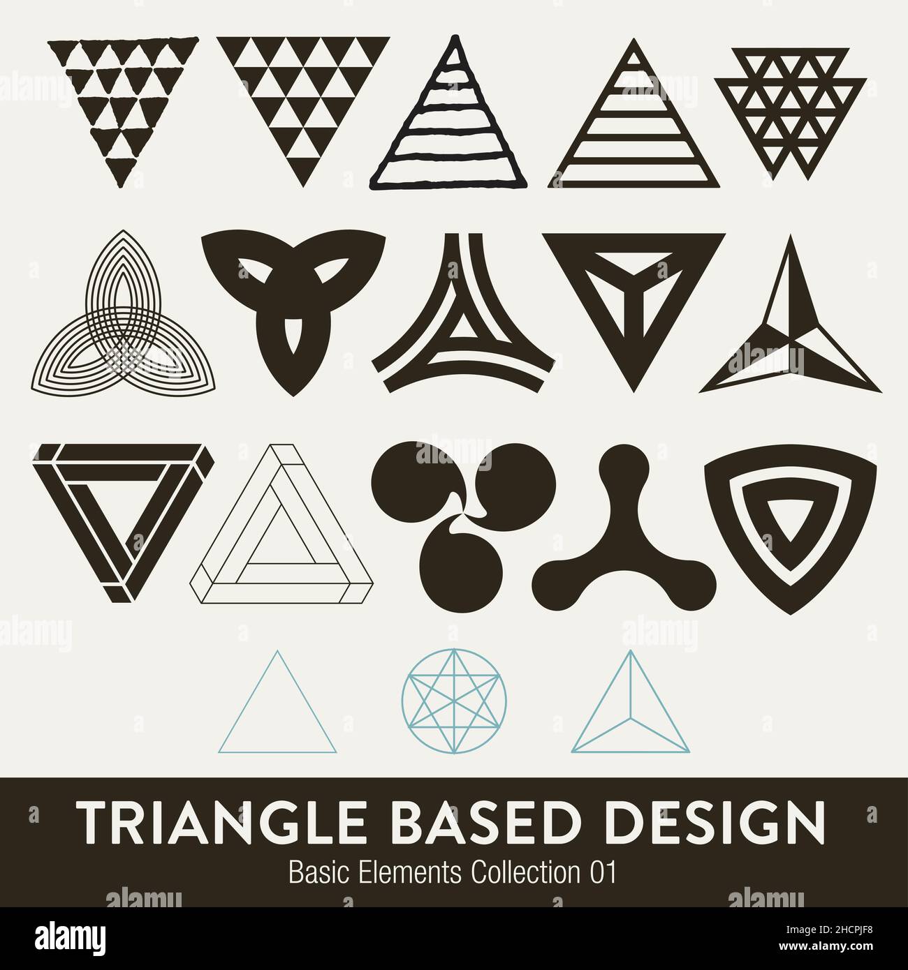 Collezione di elementi vettoriali di base: Design basato su triangolo Illustrazione Vettoriale